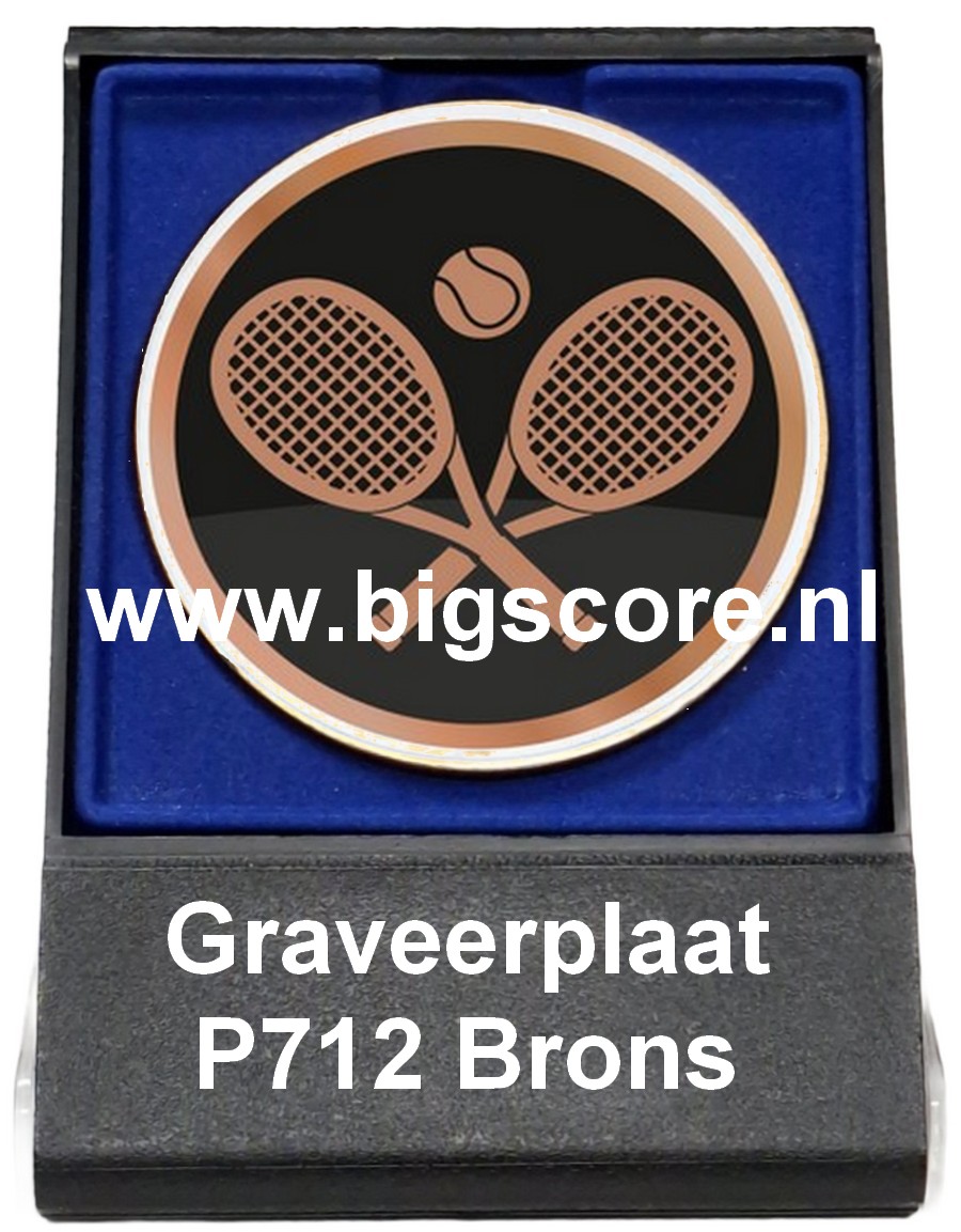 Tennis Acryl in medailledoosje Blauw-Zwart G/Z/B